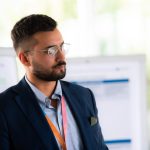 Man presenting meeting